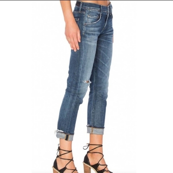 Agolde Isabel Slim Fit Boyfriend Starwood Slight Distressed Jeans Size 27 - Picture 2 of 13